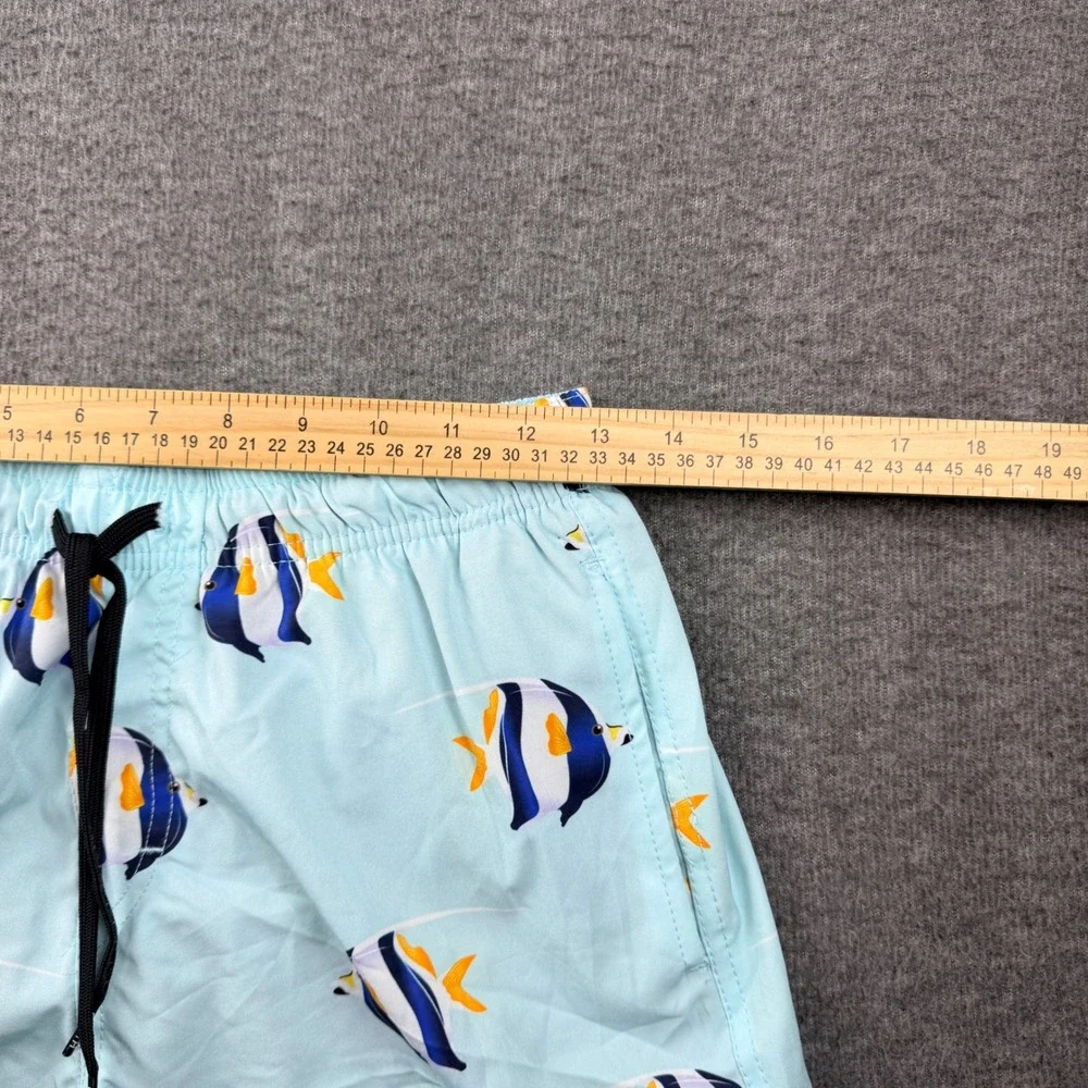 Brooklyn‎ Cloth Kent Ave Volley Swim Trunks Mens Small Light Blue Tropical Fish